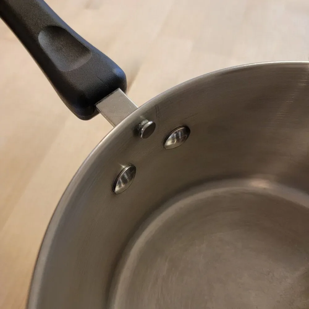 Farberware 3 Qt Copper Full Cap Bottom Pot 18/10 Pour and Strain Saucepan No Lid